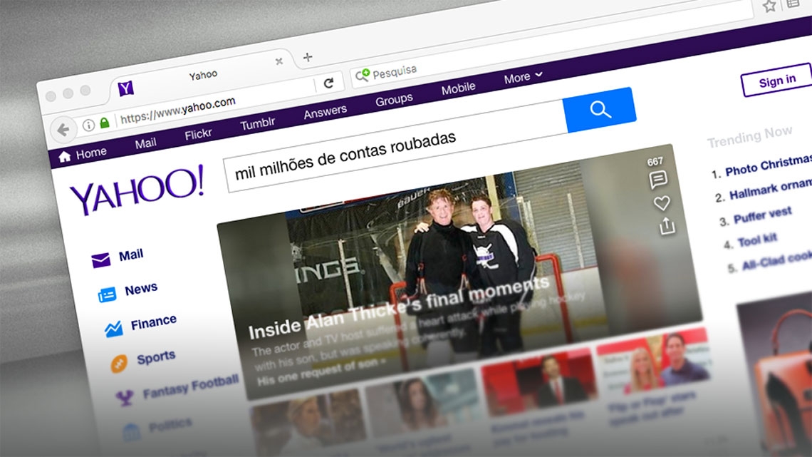 Yahoo - Mil milhões de contas roubadas