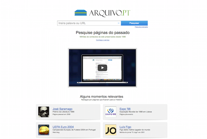 Arquivo.pt permite voltar a visitar sites do passado